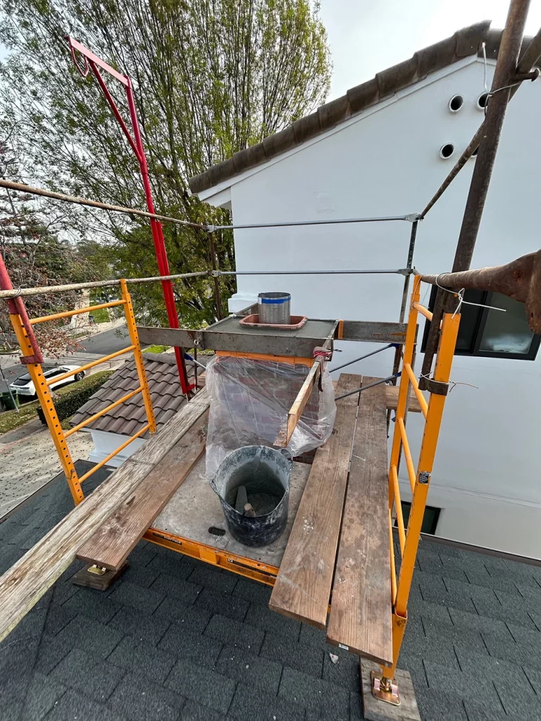Chimney relining in progress by mr chimney services