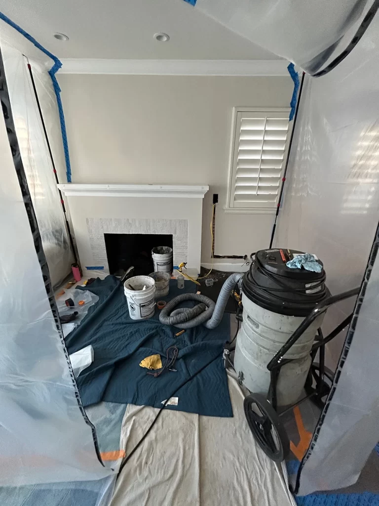Chimney relining in progress by mr chimney services