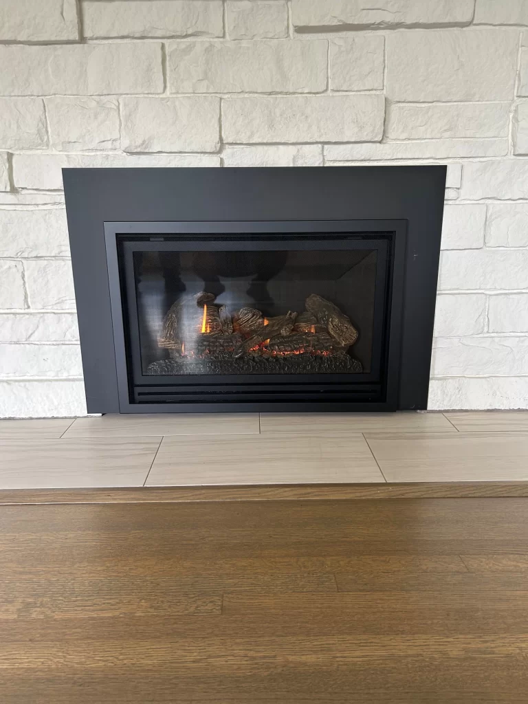 Direct vent gas insert installation by Mr Chimney Services