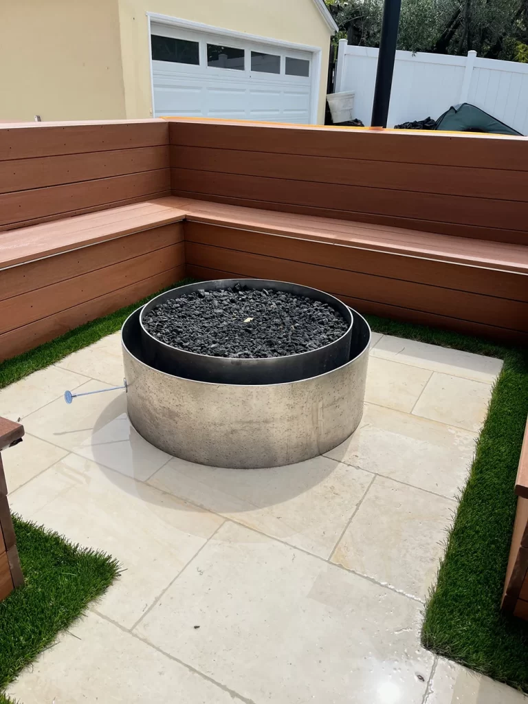 a fire pit being installed by Mr Chimney Services