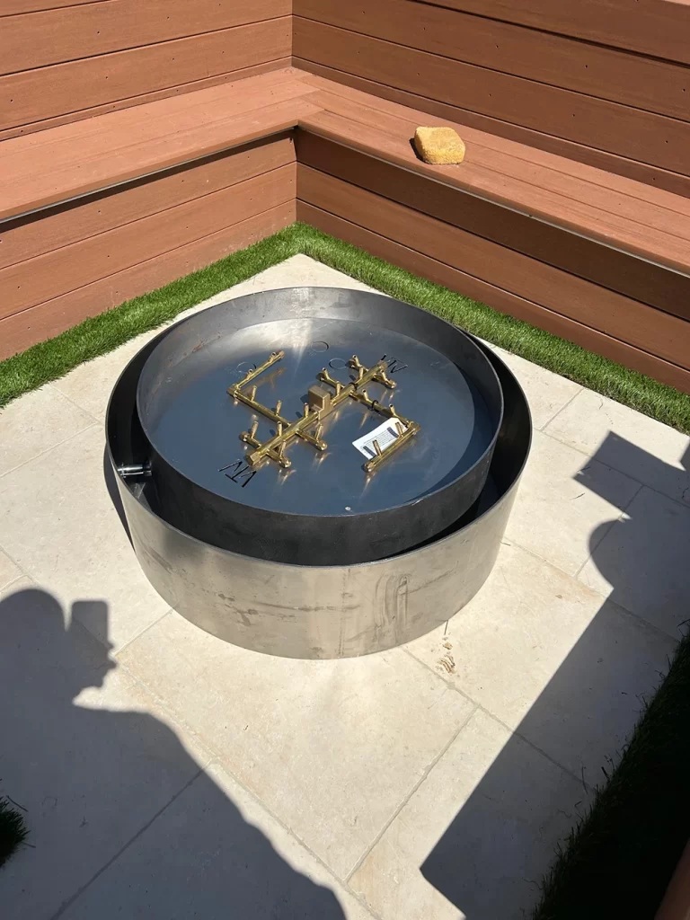 a fire pit being installed by Mr Chimney Services