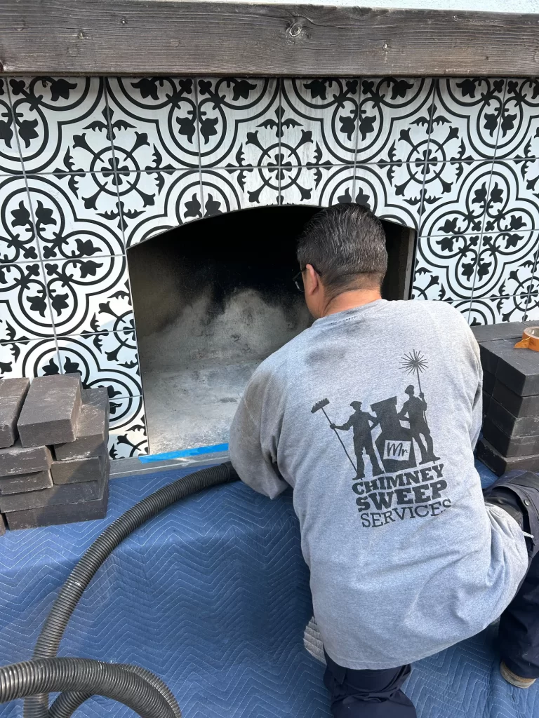 installation of an outdoor fireplace by Mr Chimney Services