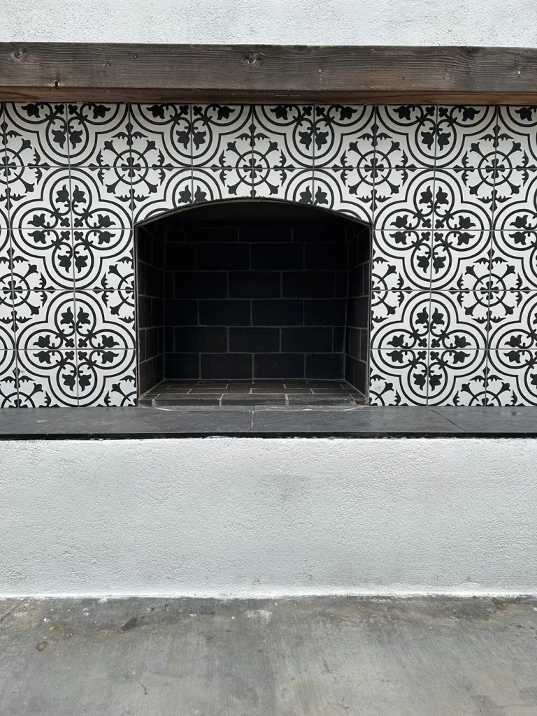 installation of an outdoor fireplace by Mr Chimney Services