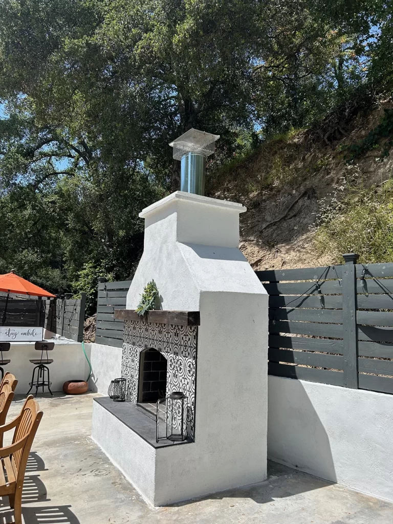 installation of an outdoor fireplace by Mr Chimney Services